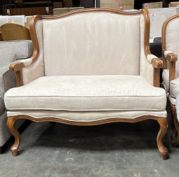 'French-Provincial' Style Wood-Framed Settee